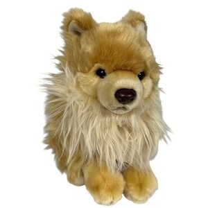 Ganz Gold Tan Fluffy Pomeranian Dog Plush Stuffed Animal Toy
